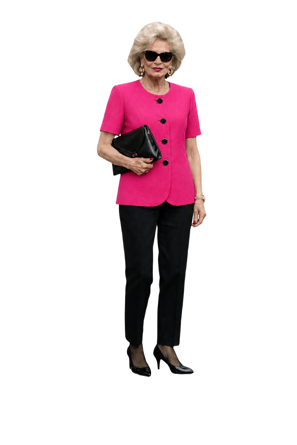 1980s Bright Pink Synthetic Jacket - Model