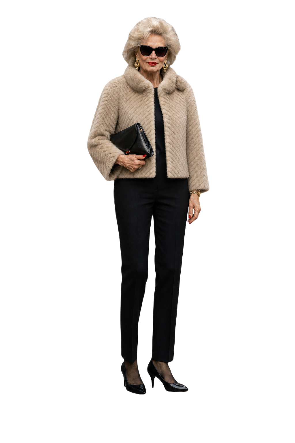 1980s Beige Fur Coat - Model
