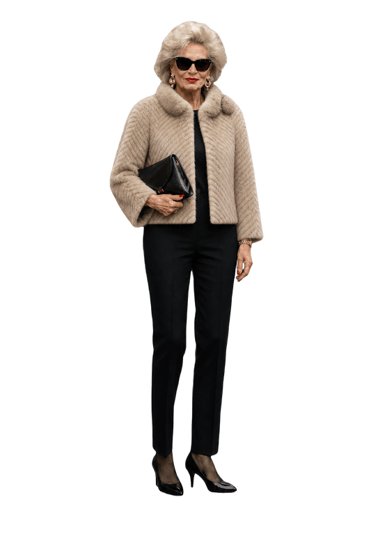 1980s Beige Fur Coat - Model