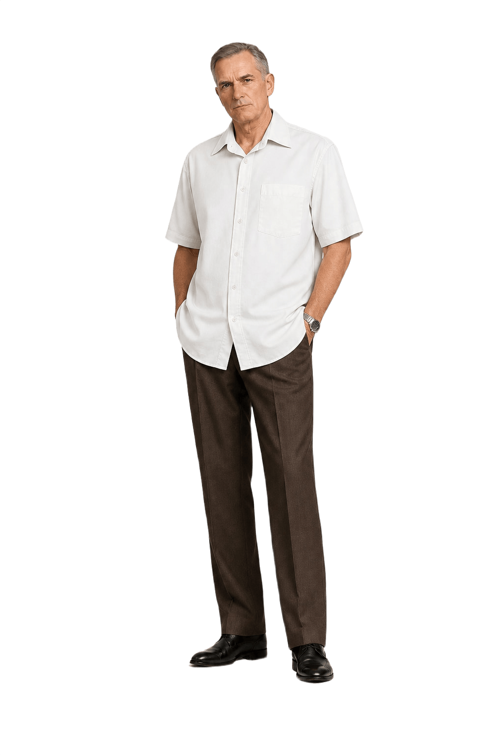 1990s White Cotton Button-Down Shirt - Model