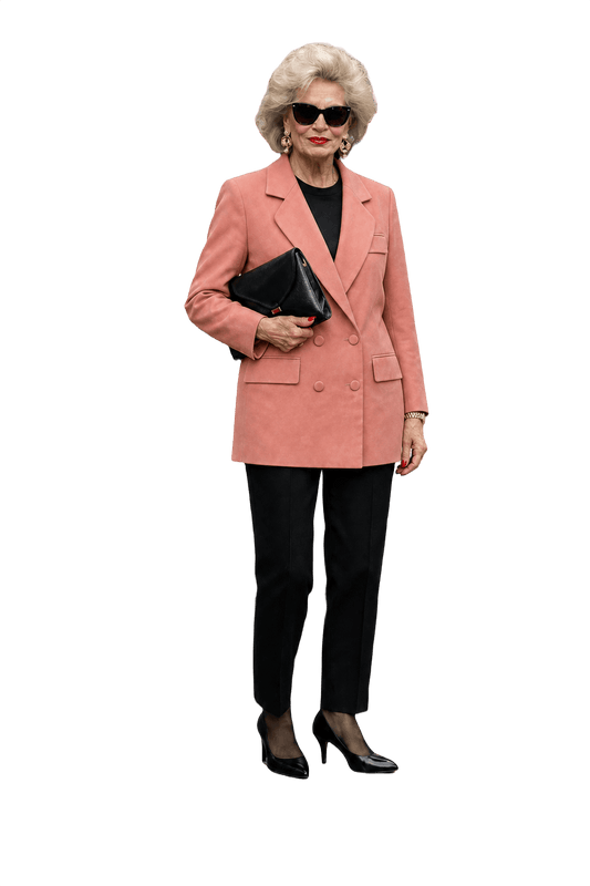 1980s Pink Smooth Blazer - Model