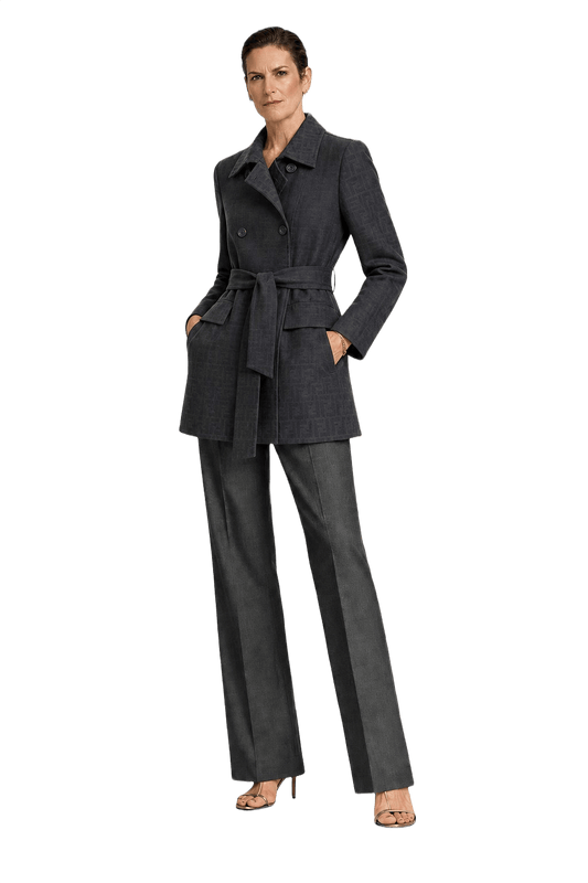 1990s Black Cotton Blend Jacket - Model