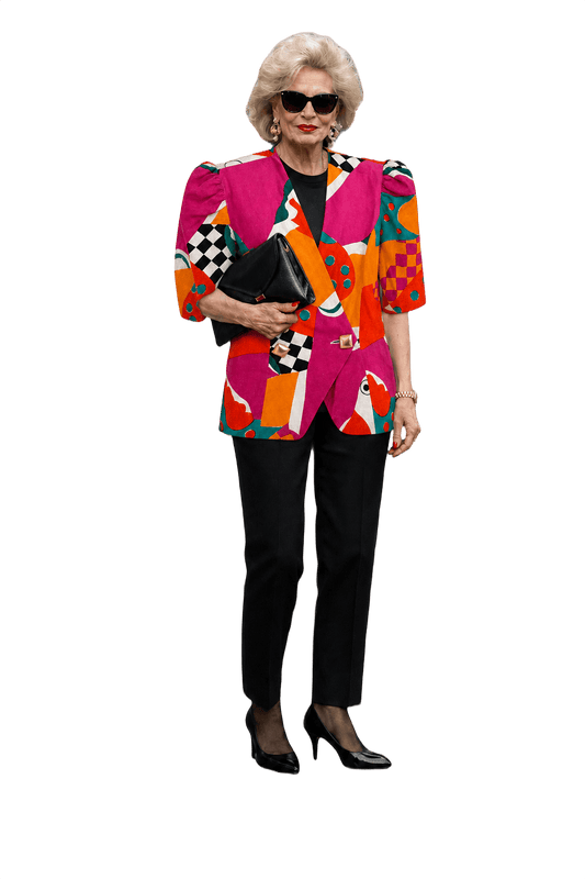 1980s Multicolor Cotton Blazer - Model