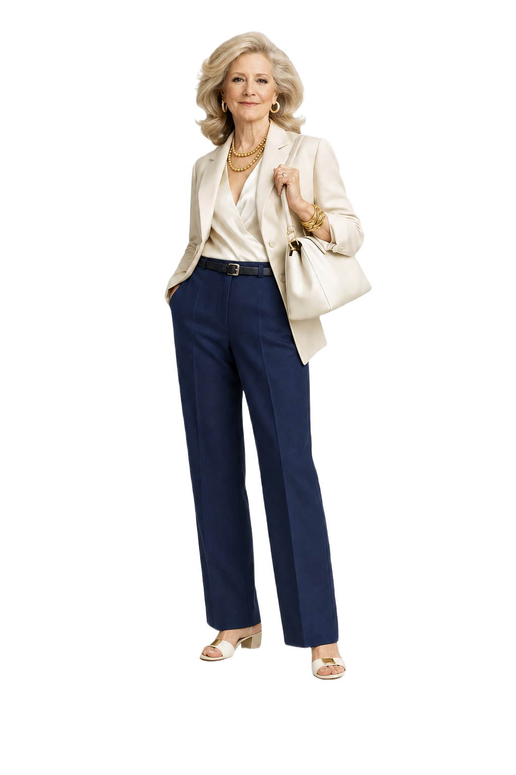 1970s Navy Blue Wool Trousers - Model