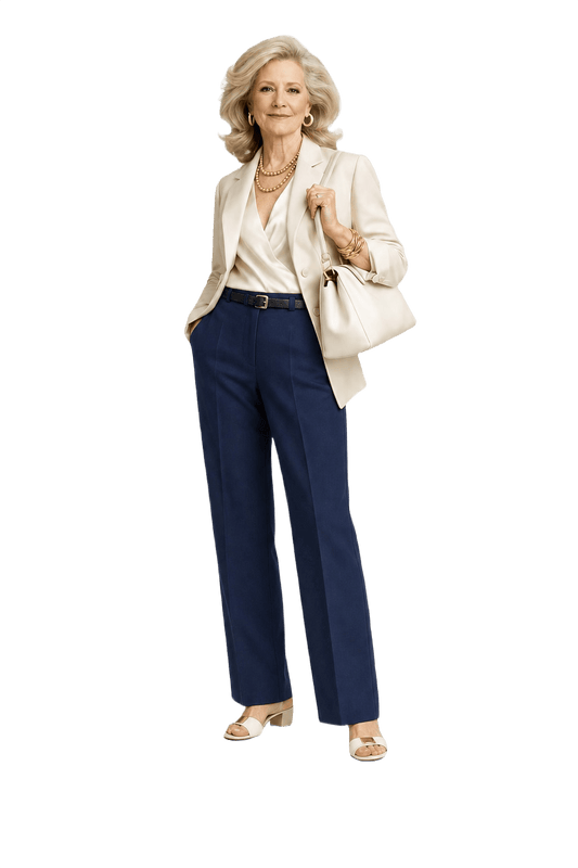 1970s Navy Blue Wool Trousers - Model
