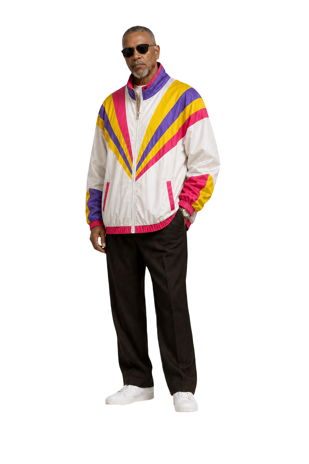 1990s White Nylon Jacket - Model
