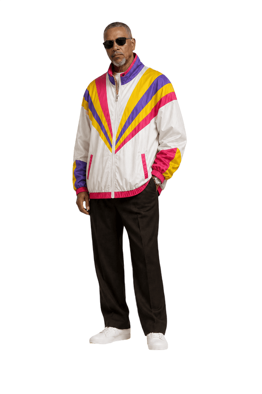1990s White Nylon Jacket - Model