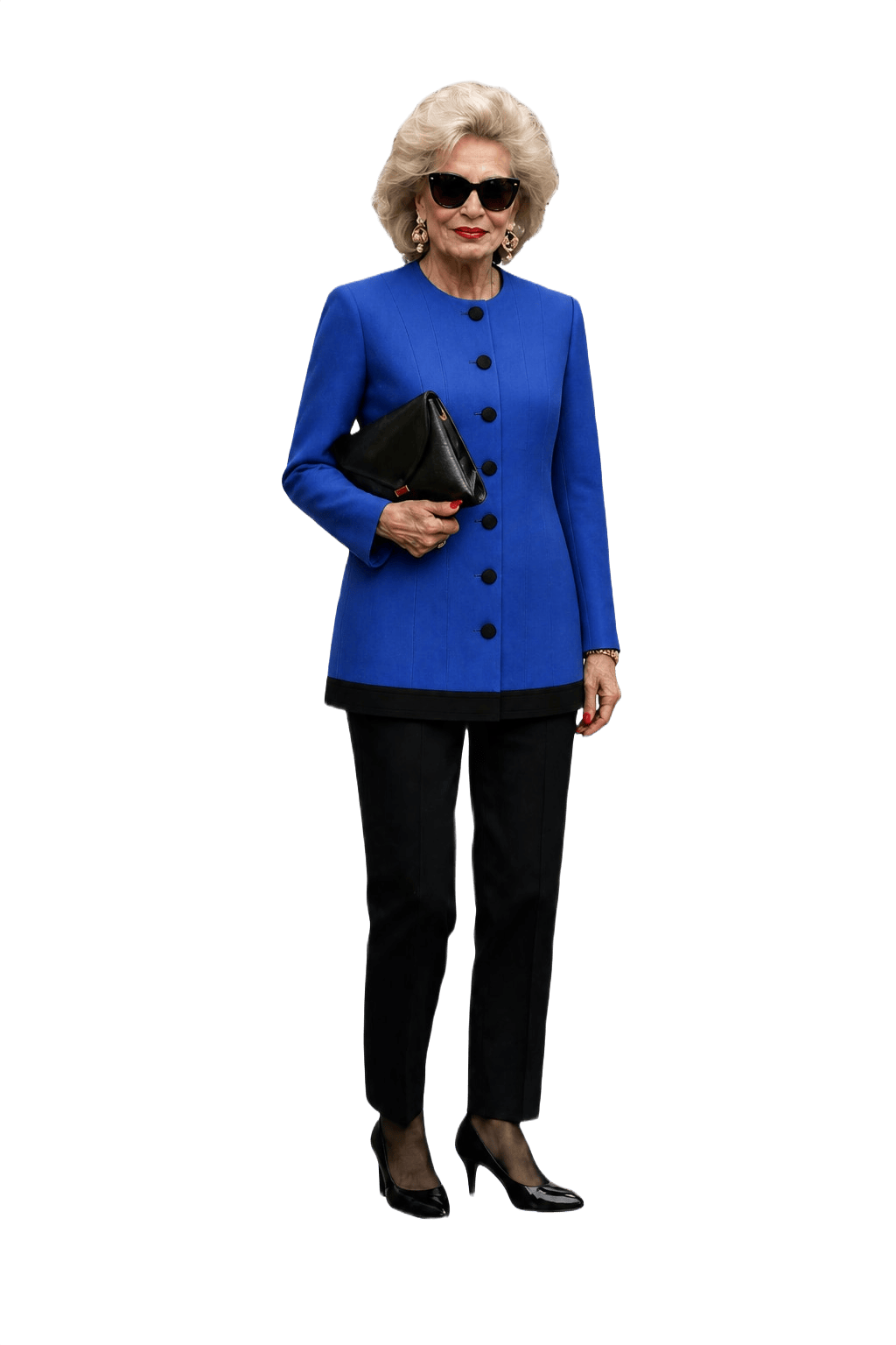 1980s Royal Blue Wool Jacket - Model