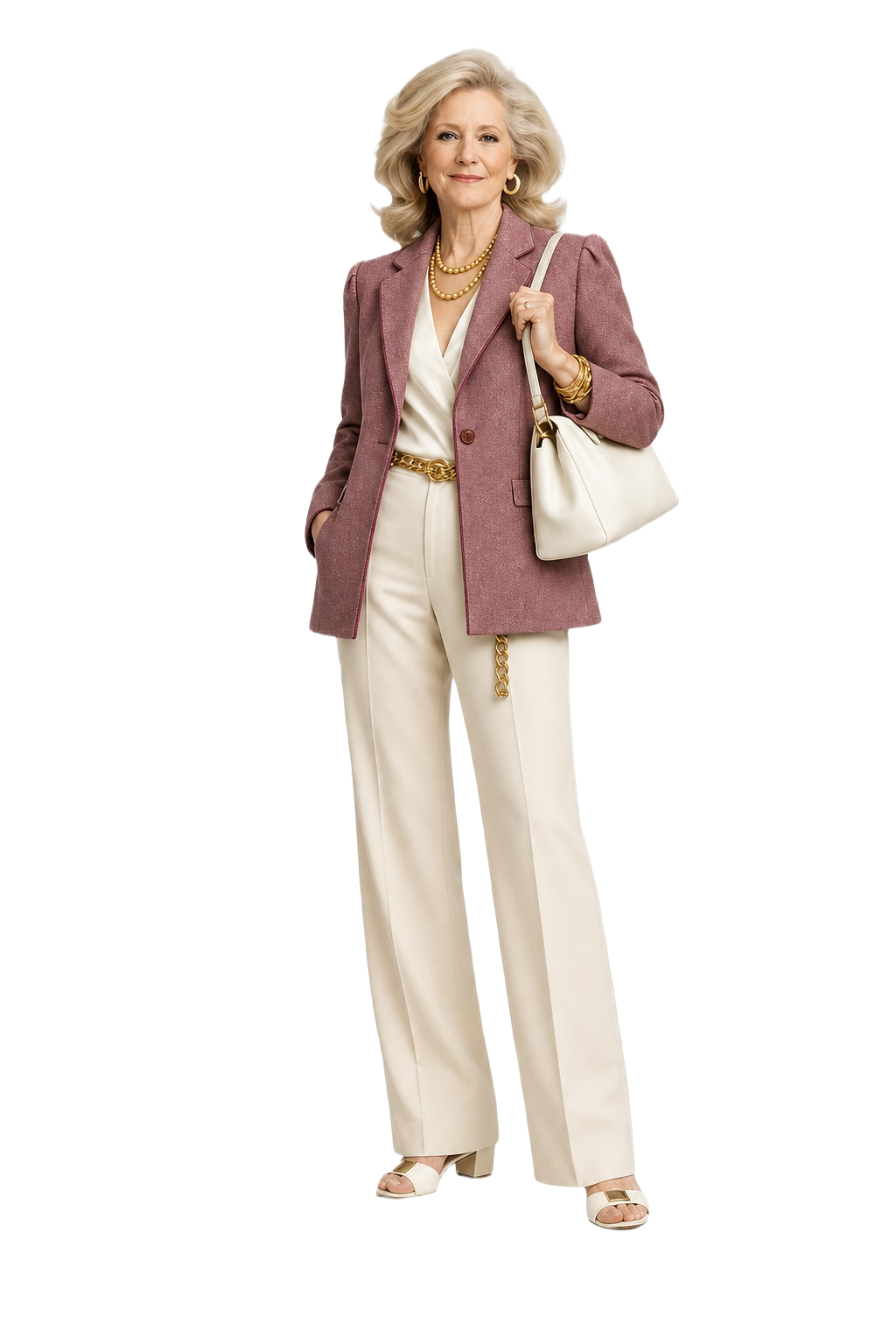 1970s Dusty Rose Wool Blazer - Model