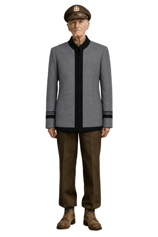 1940s Gray Wool Blend Jacket - Model