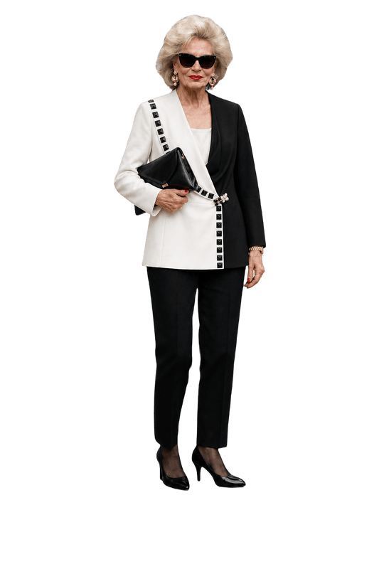 1980s White Polyester Blazer - Model