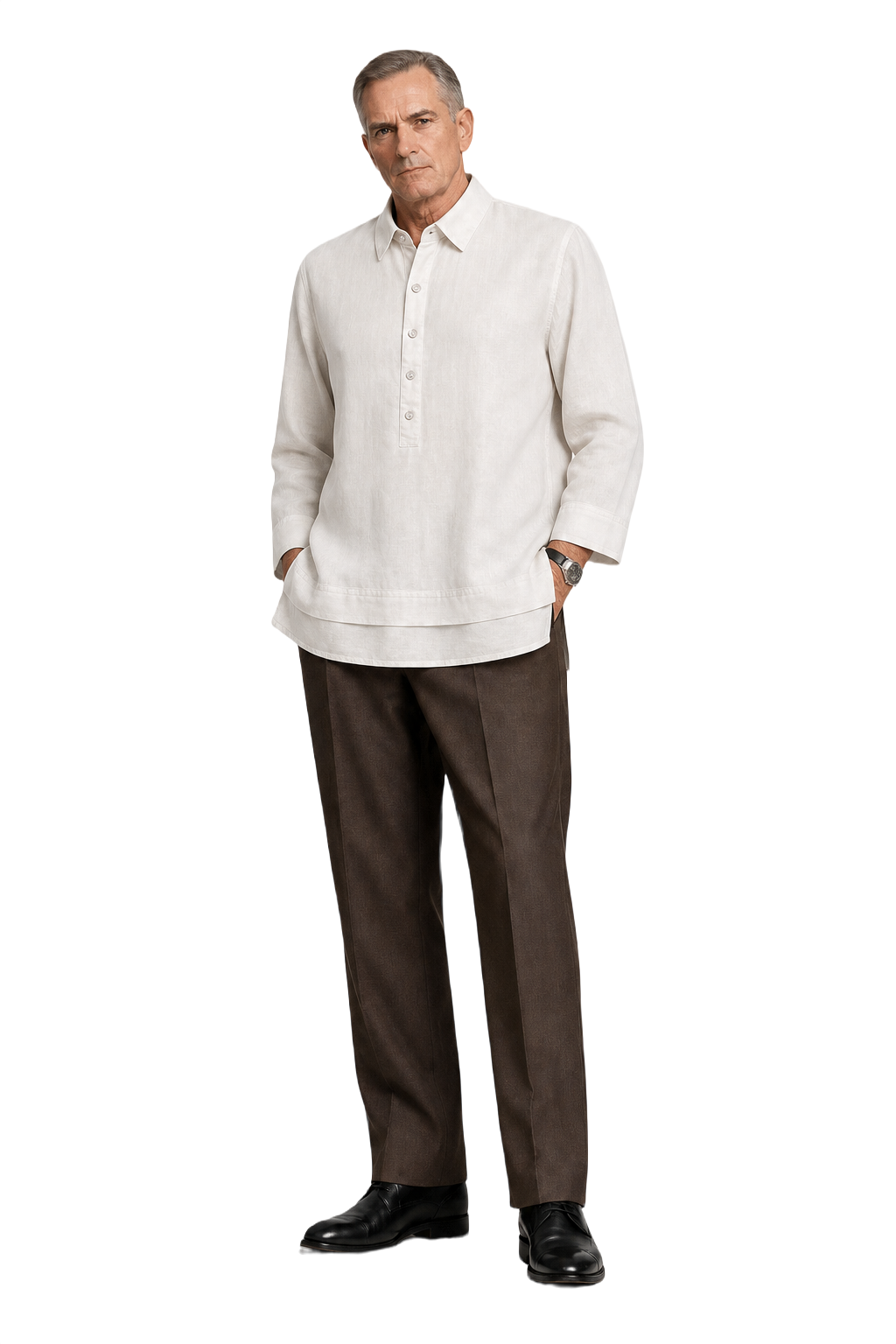 1990s White Cotton Shirt - Model