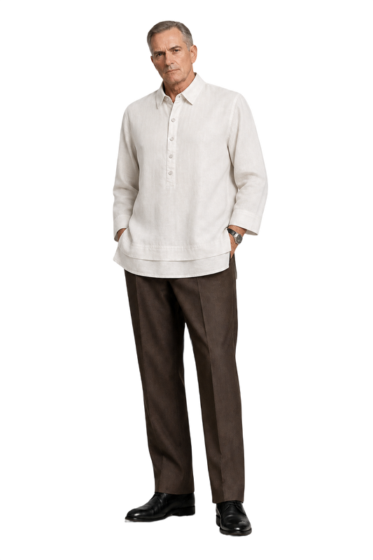 1990s White Cotton Shirt - Model
