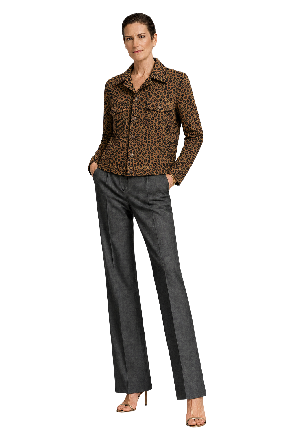 1990s Brown Cotton Jacket - Model