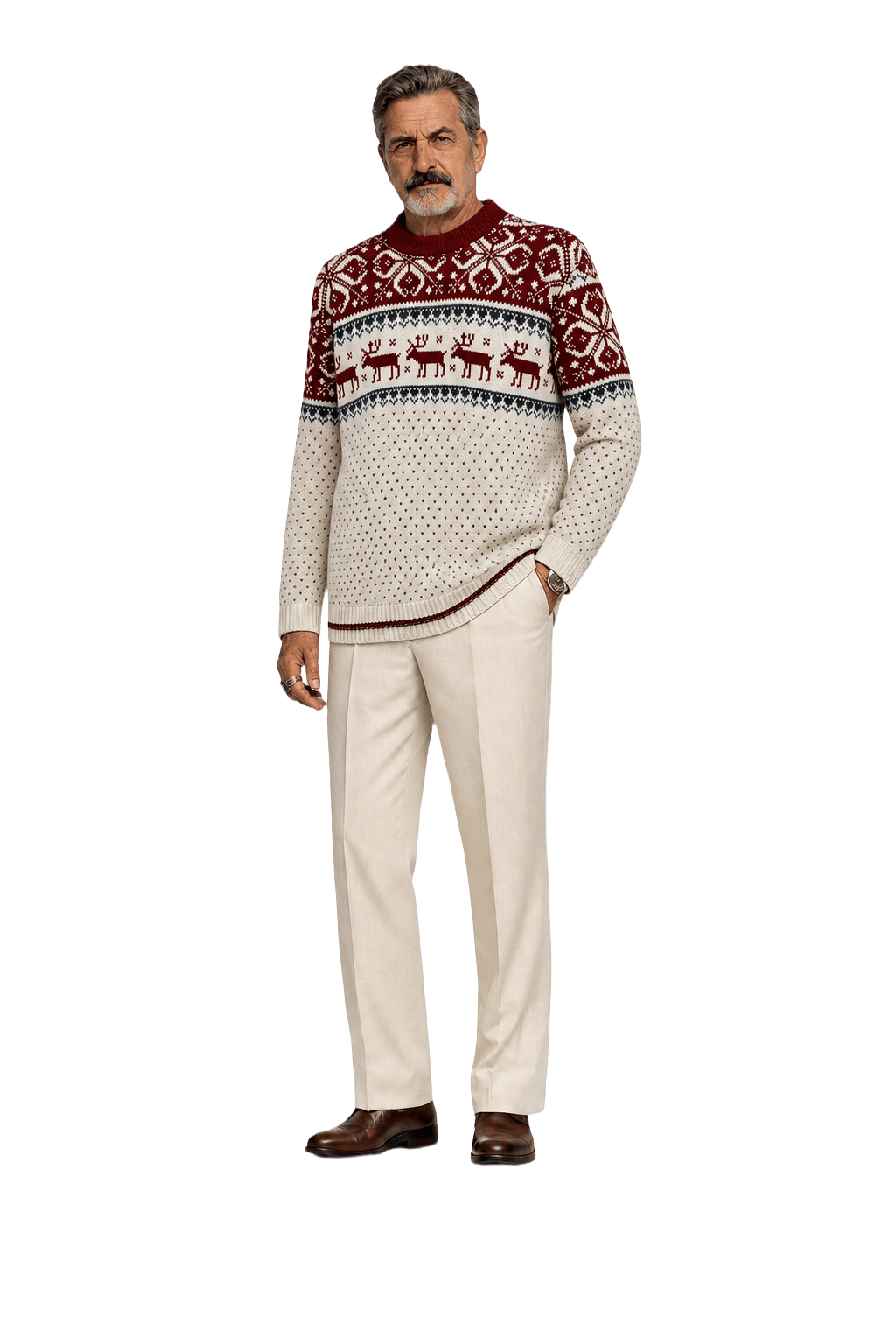 1980s Cream Wool Sweater - Model