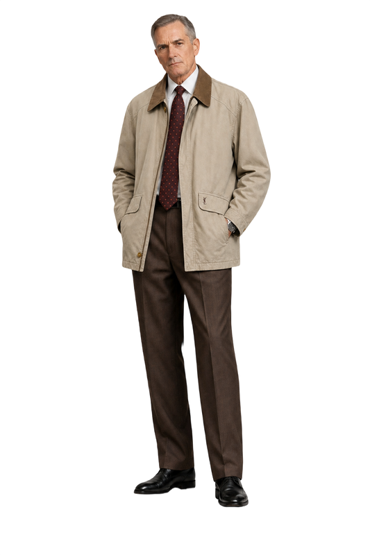 1990s Beige Nylon Blend Jacket - Model