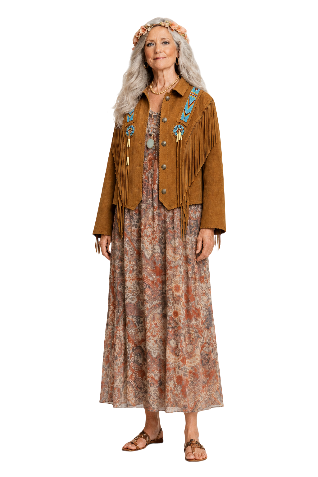 1970s Tan Suede Jacket - Model