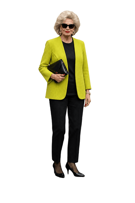 1980s Lime Green Synthetic Blend Jacket - Model