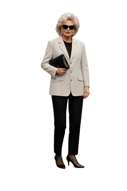 1980s Cream Wool Blazer - Model
