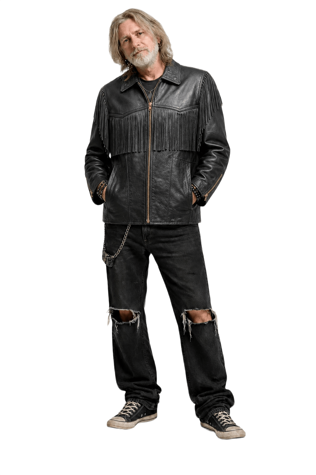 1980s Black Leather Jacket - Model