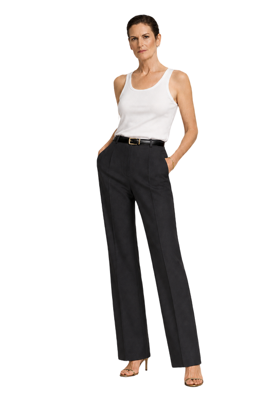 1990s Black Wool Blend Pants - Model