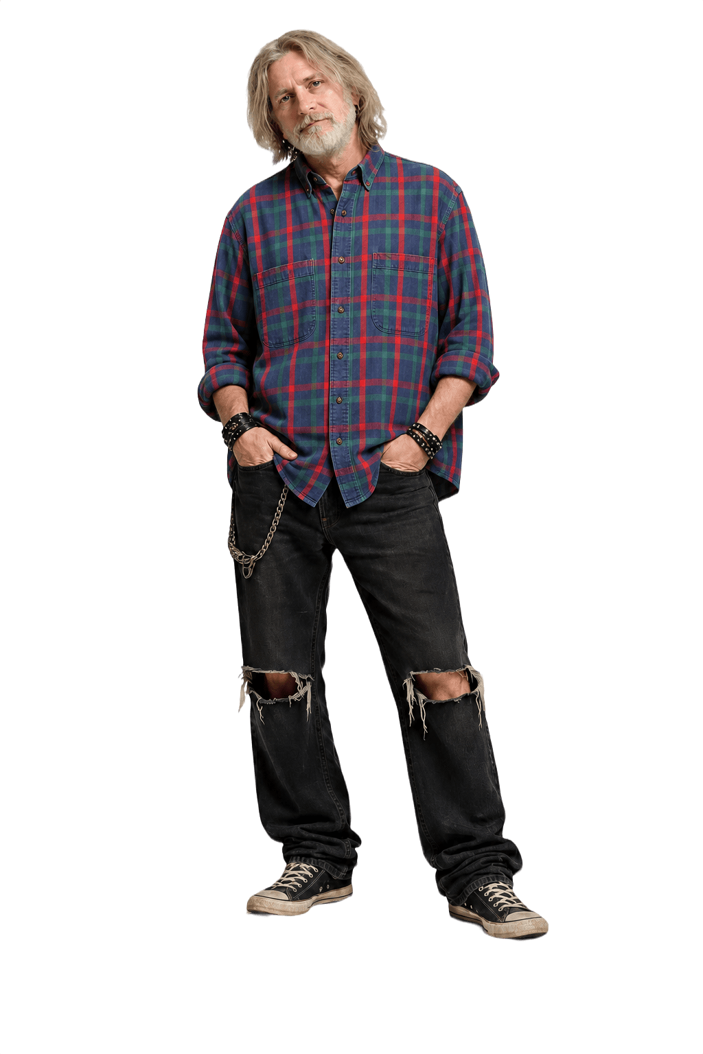 1990s Blue Cotton Shirt - Model