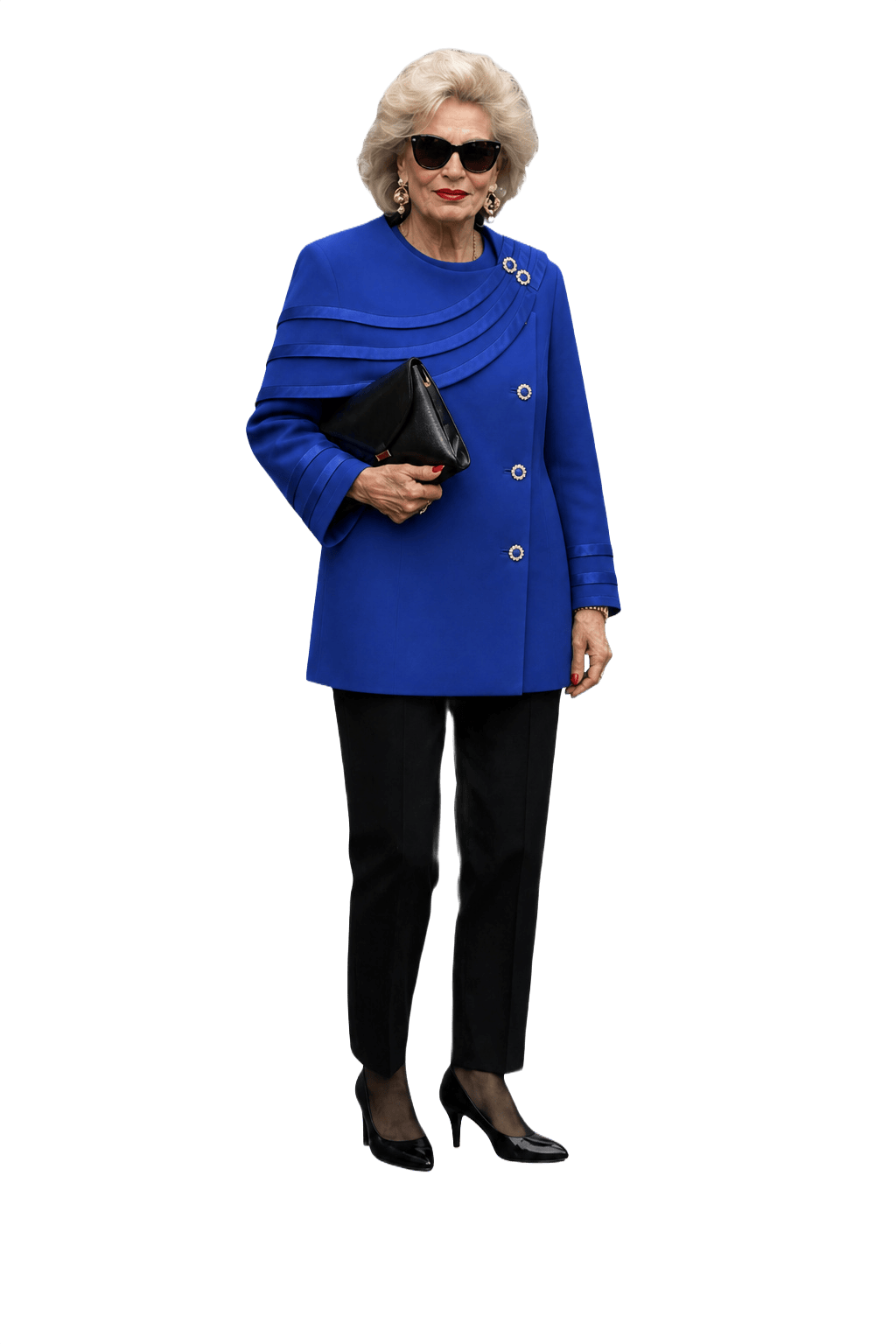 1980s Royal Blue Synthetic Coat - Model