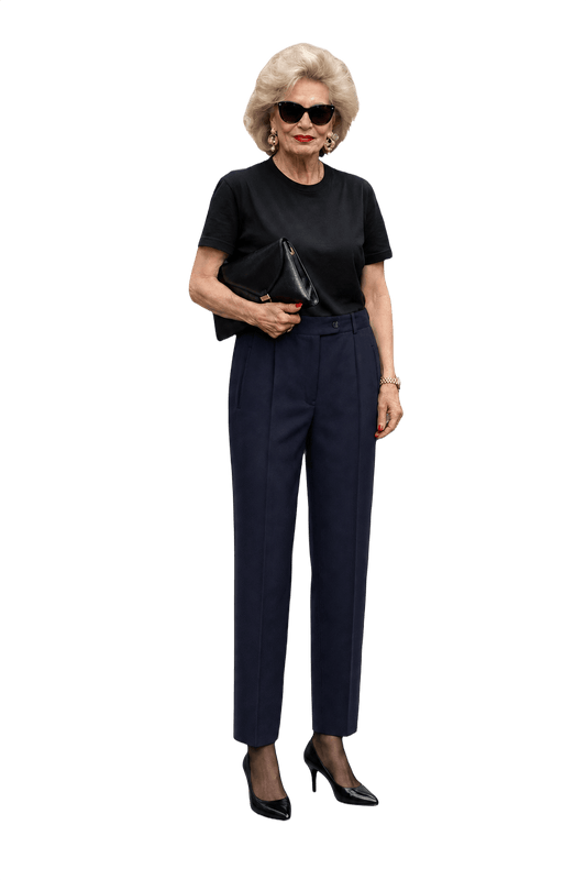1980s Black Polyester Trousers - Model