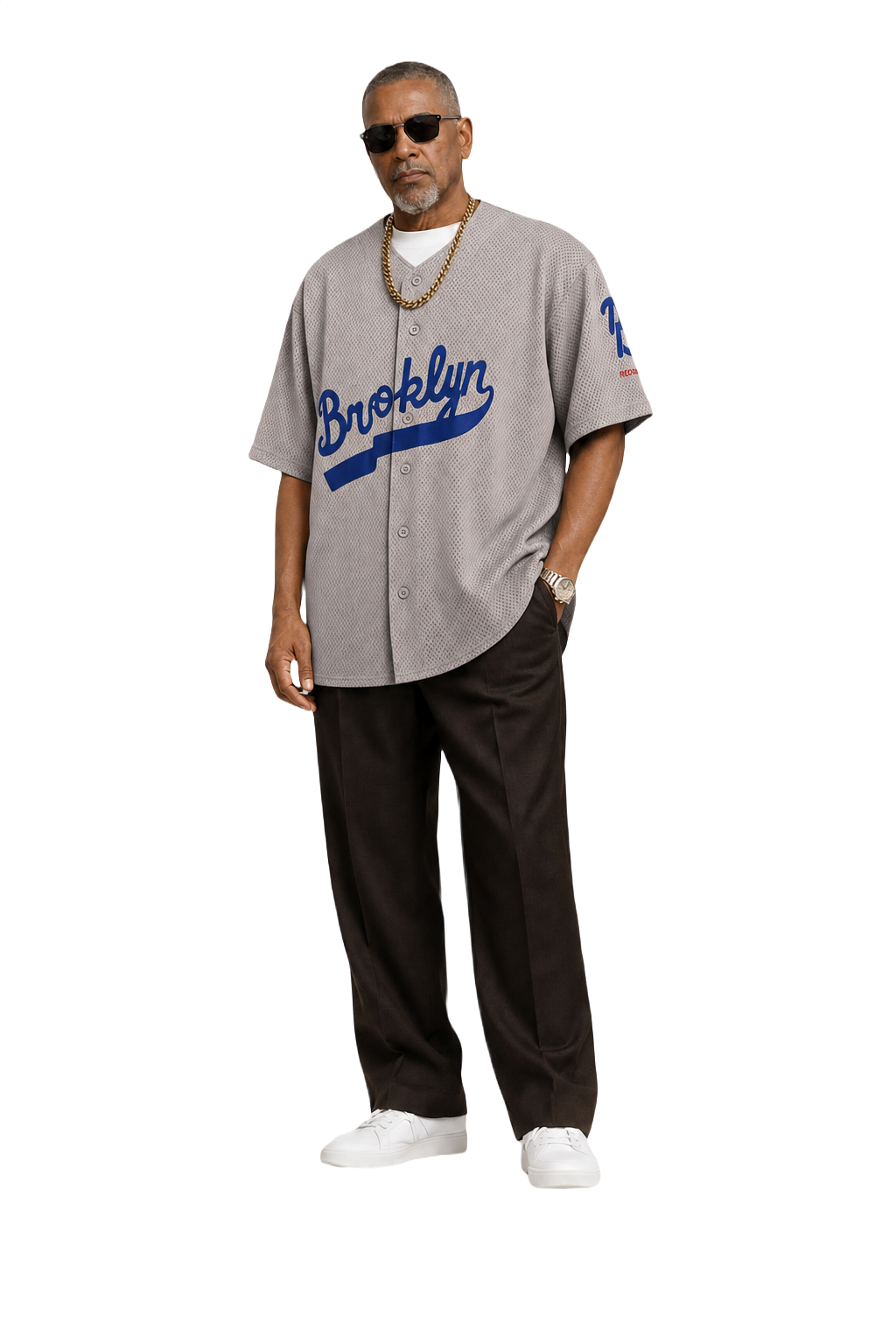 1990s Grey Polyester Shirt - Model