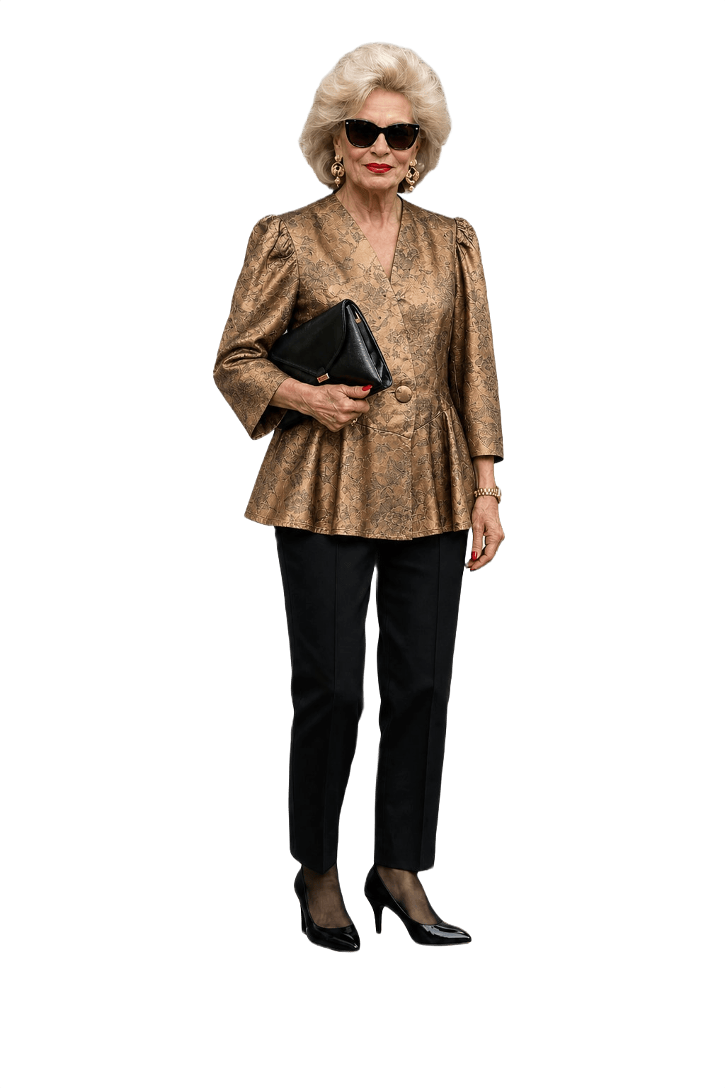 1980s Gold Acetate Blazer - Model