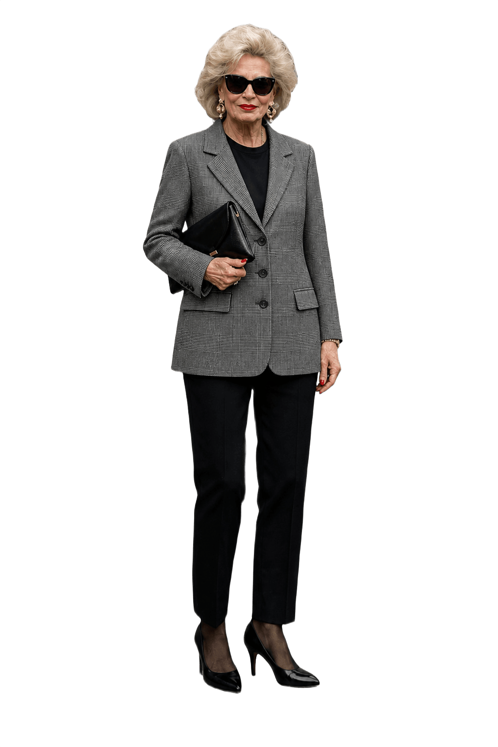 1990s Grey Wool Blend Blazer - Model