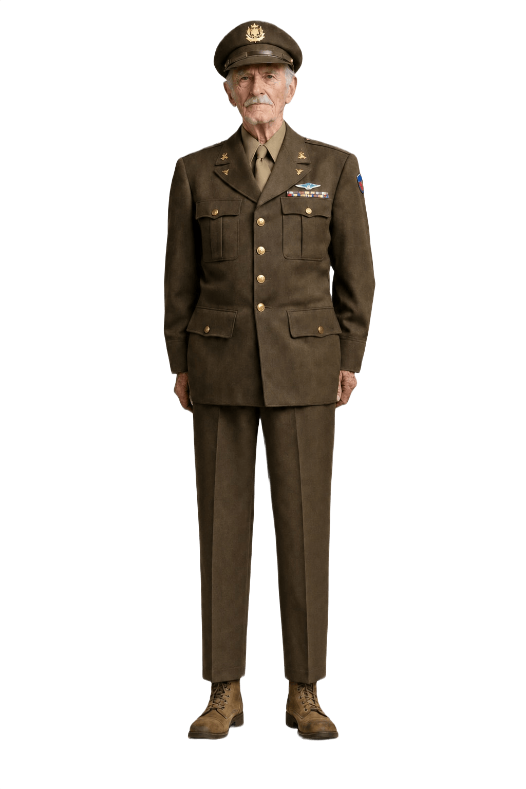 1950s Tan Cotton Trousers - Model