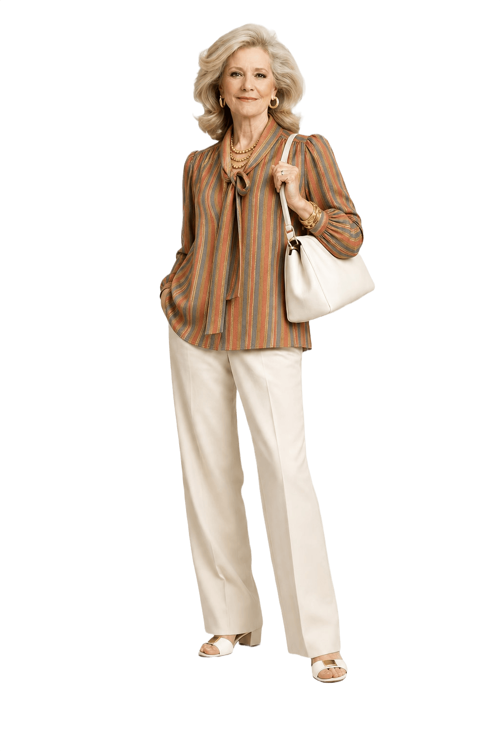 1970s Multicolor Silk Blouse - Model