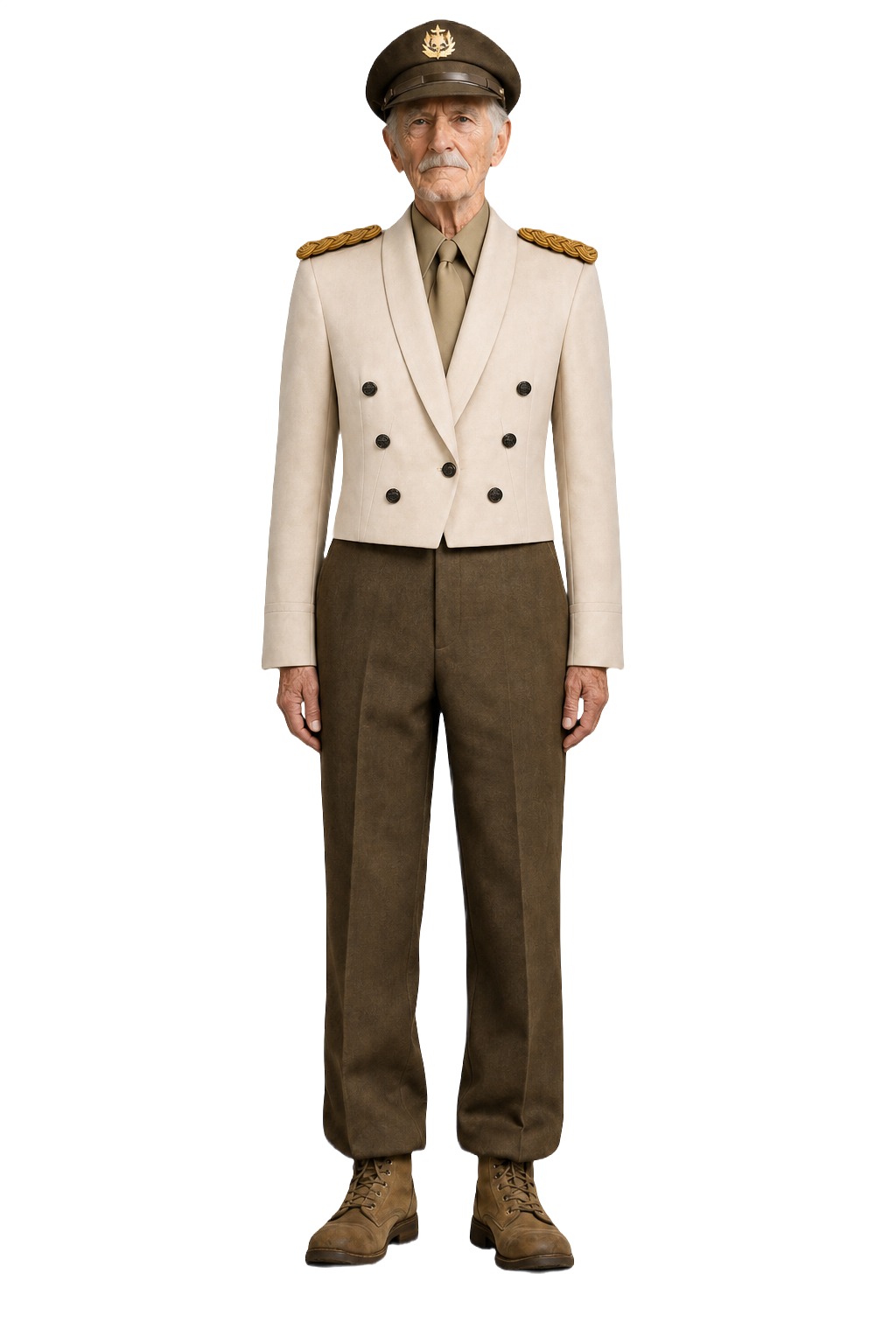 1940s Cream Wool Blend Jacket - Model