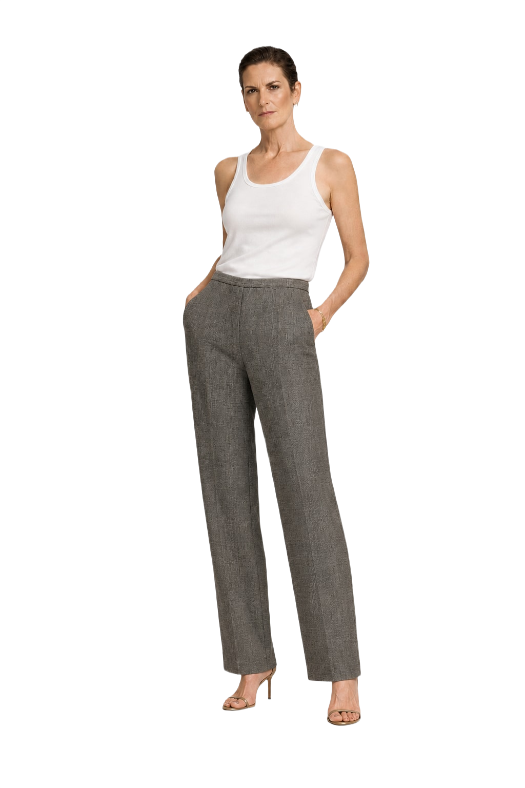 1990s Grey Wool Blend Trousers - Model