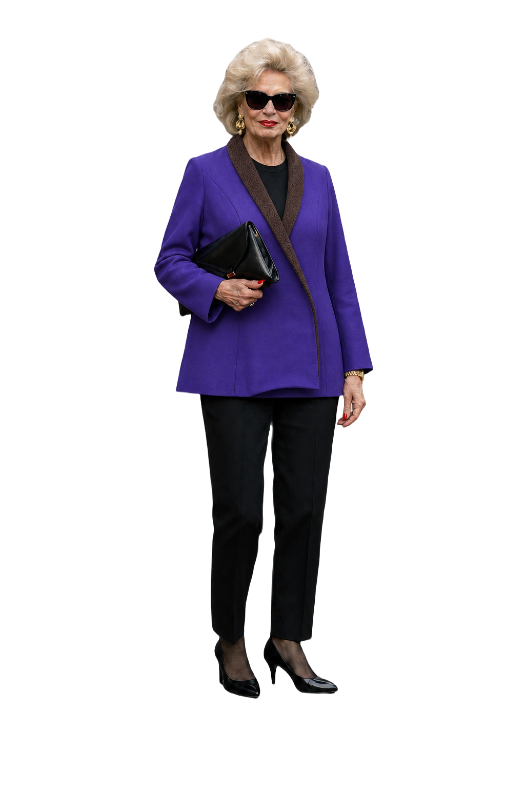 1980s Purple Wool Blend Blazer - Model