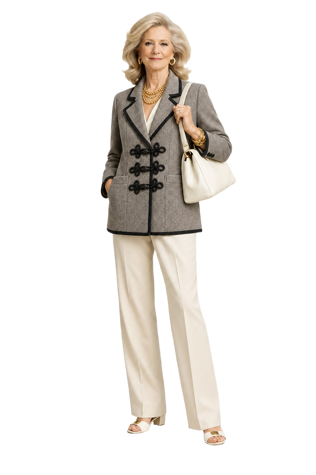 1970s Grey Wool Jacket - Model