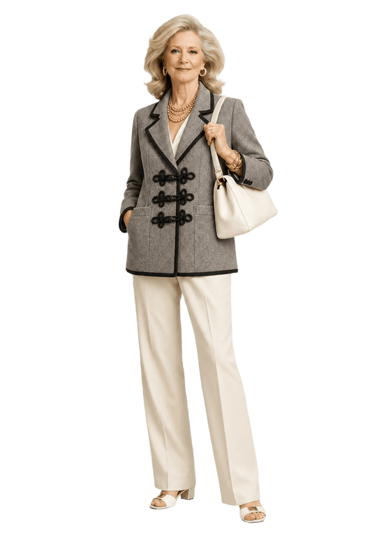1970s Grey Wool Jacket - Model