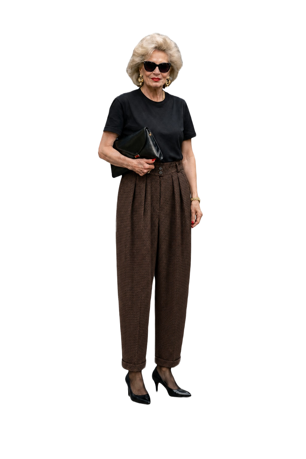 1980s Brown Cotton Trousers - Model