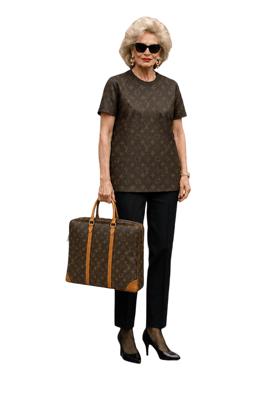 1980s Brown Canvas with Leather Bag - Model
