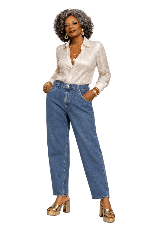 1980s Blue Denim Jeans - Model