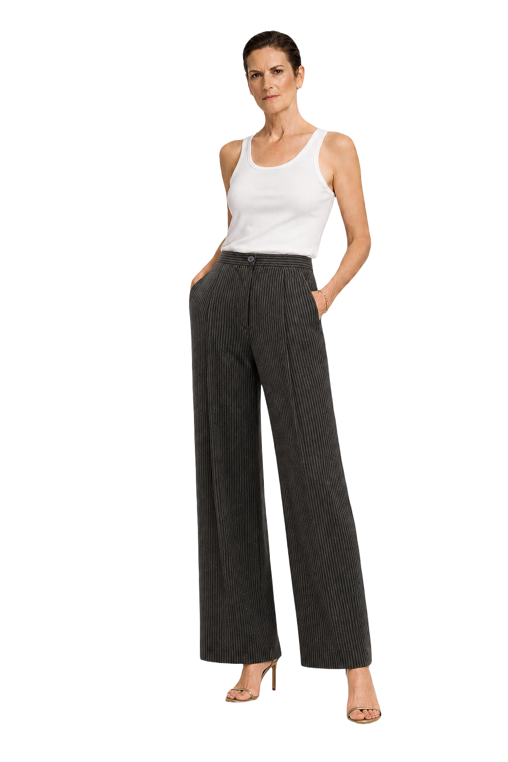 1990s Olive Green Wool Blend Trousers - Model