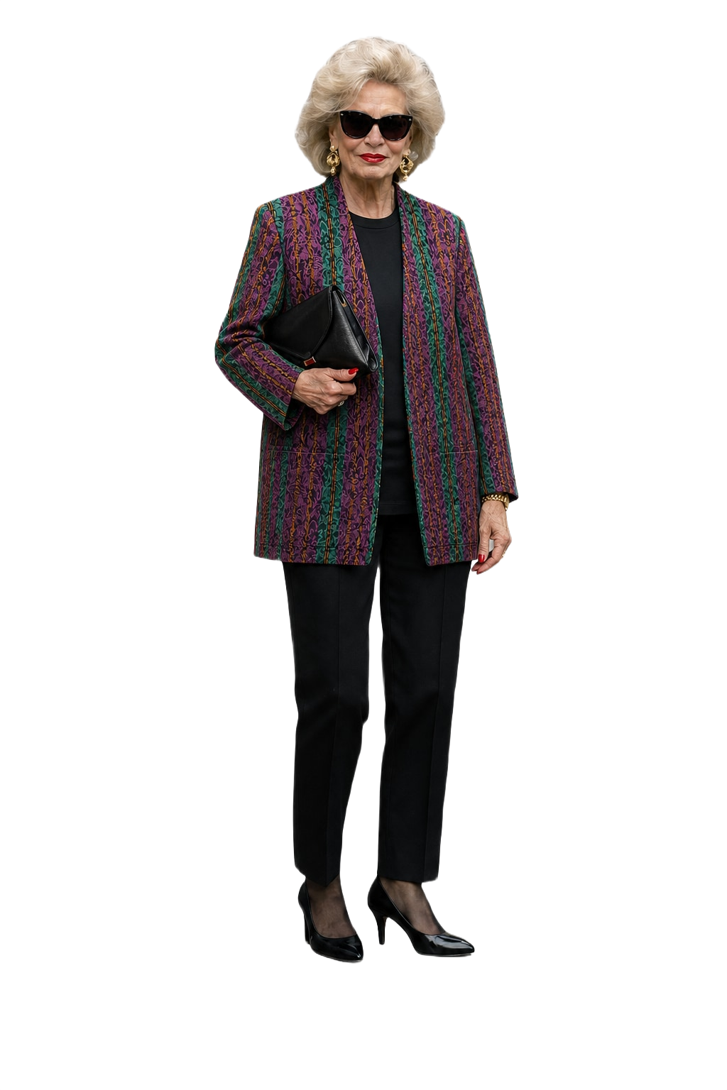 1980s Purple Cotton Blazer - Model