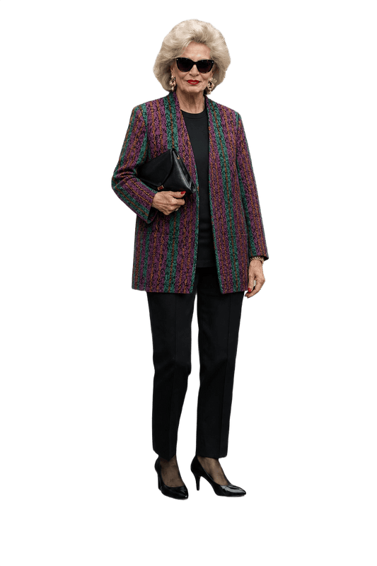 1980s Purple Cotton Blazer - Model