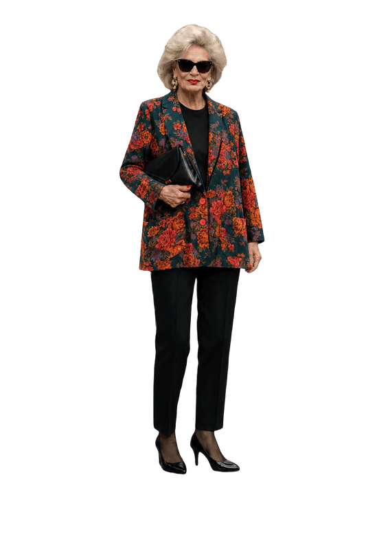 1980s Dark Teal Cotton Blazer - Model