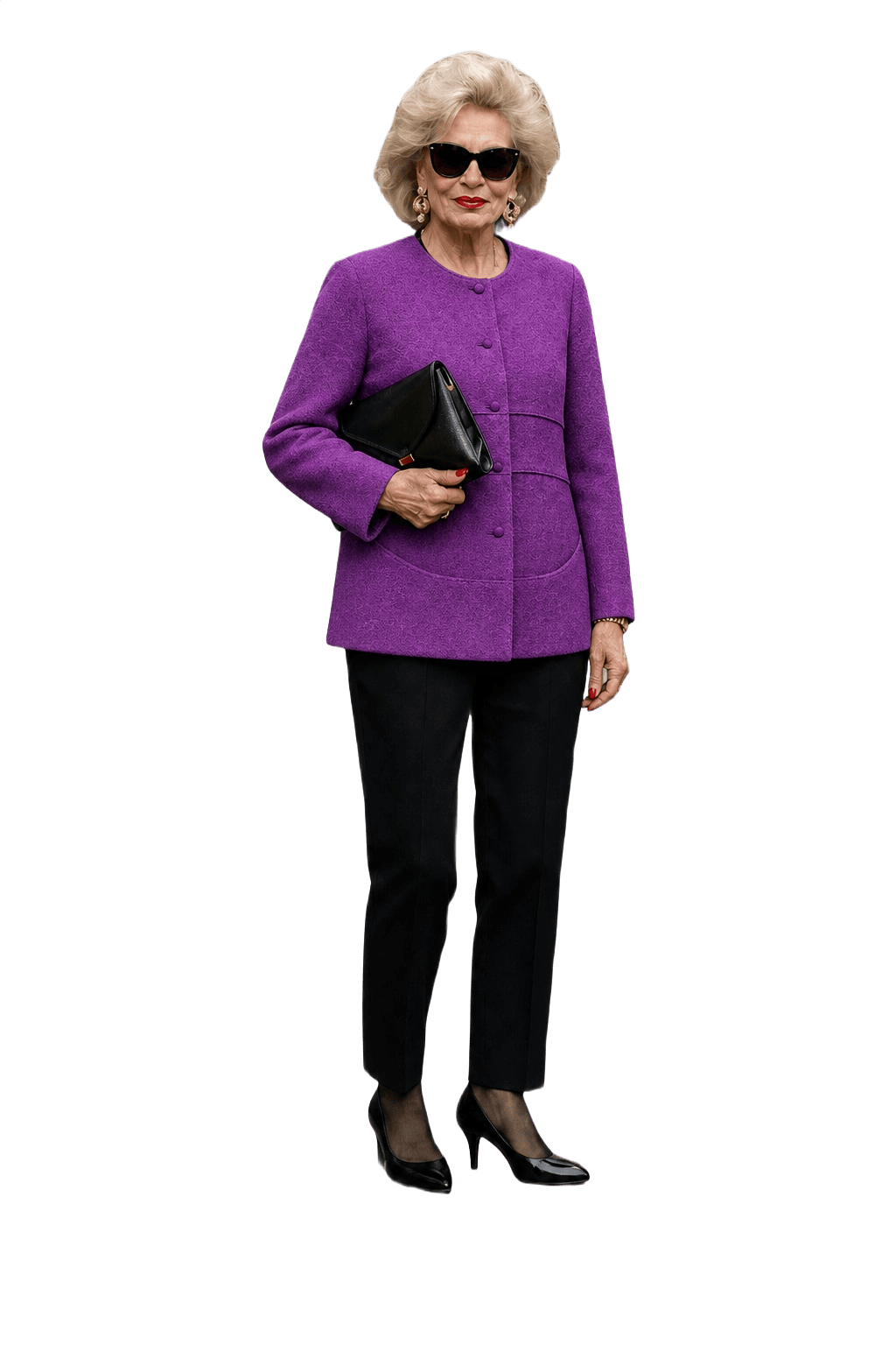 1980s Purple Wool Blend Blazer - Model
