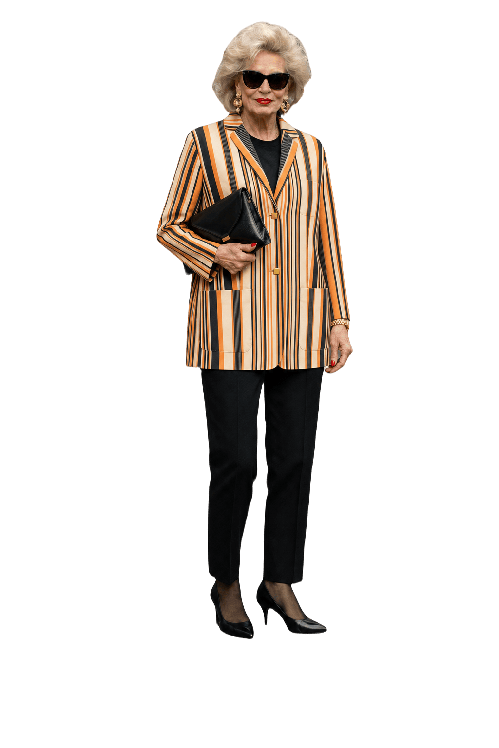1980s Orange Silk Blazer - Model