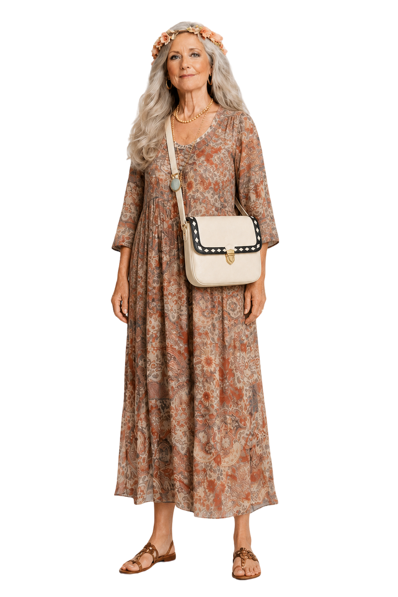 1980s Cream White Leather Bag - Model