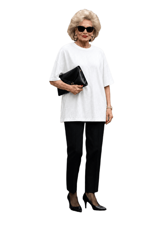 1990s White Cotton Blend T-Shirt - Model