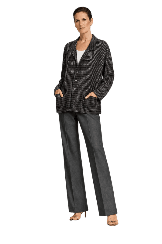 1990s Charcoal Grey Velvet Jacket - Model